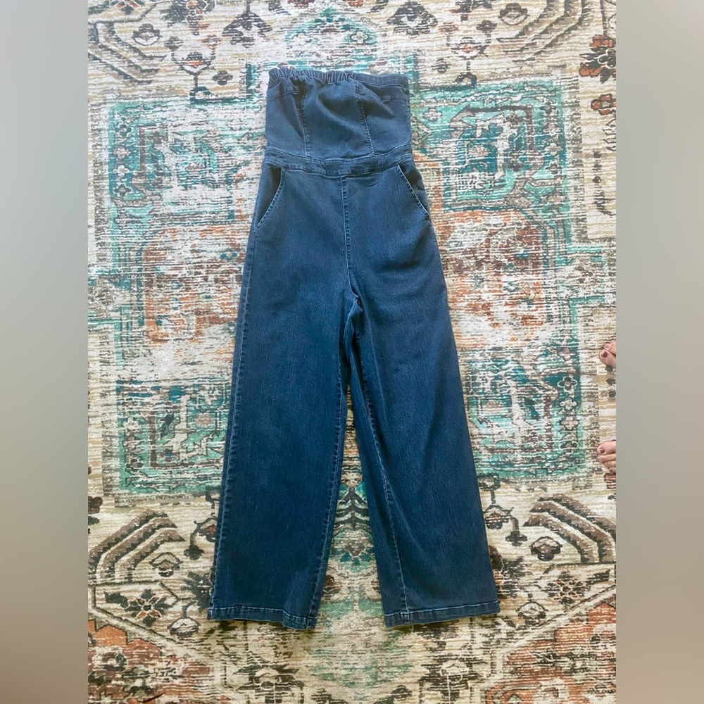 Blue Denim Halter Top Jumpsuit